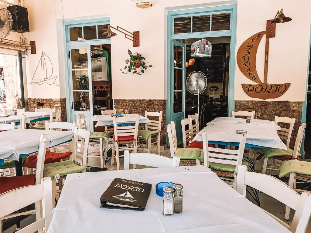 Galaxidi Restaurant Tables Outside Delphi Area Restaurants Porto