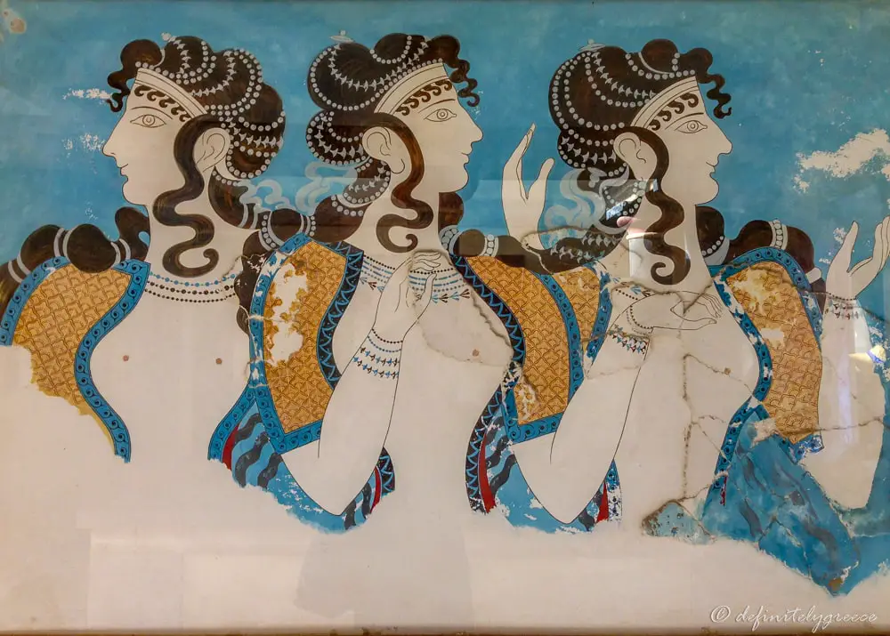 greece women fresco Crete